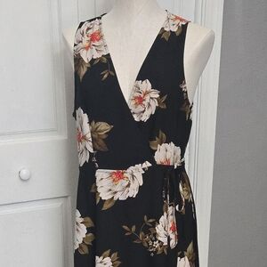 Leith Black Floral Maxi Dress